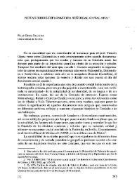 Notas sobre diplomática señorial catalana / Pilar Ostos Salcedo | Biblioteca Virtual Miguel de Cervantes