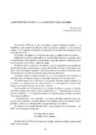 Antonio Machado y la cuestión del nombre / Bernard Sesé | Biblioteca Virtual Miguel de Cervantes