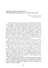 Contextualización histórica del pensamiento poético de Antonio Machado  / Manuel Ángel Vázquez Medel | Biblioteca Virtual Miguel de Cervantes