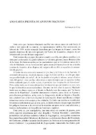 Una carta inédita de Antonio Machado / Sabina de la Cruz | Biblioteca Virtual Miguel de Cervantes