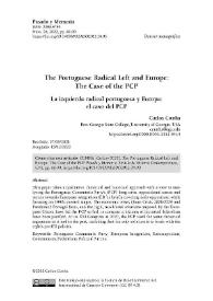 The portuguese radical left and Europe: the case of the PCP / Carlos Cunha | Biblioteca Virtual Miguel de Cervantes