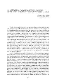 La lírica de la paradoja: Antonio Machado entre Emily Dickinson y Sor Juana Inés de la Cruz / Vicente Cervera Salinas | Biblioteca Virtual Miguel de Cervantes