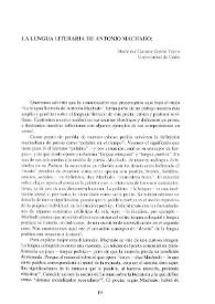 La lengua literaria de Antonio Machado / María del Carmen García Tejera | Biblioteca Virtual Miguel de Cervantes