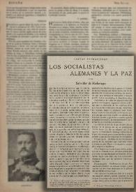 Los socialistas alemanes y la paz / Salvador de Madariaga | Biblioteca Virtual Miguel de Cervantes