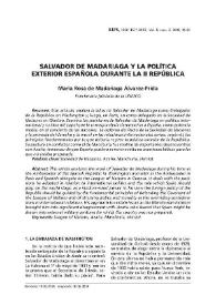 Salvador de Madariaga y la política exterior española durante la II República  / María Rosa de Madariaga Álvarez-Prida | Biblioteca Virtual Miguel de Cervantes