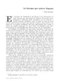 La Europa que quiere España / Felipe González | Biblioteca Virtual Miguel de Cervantes