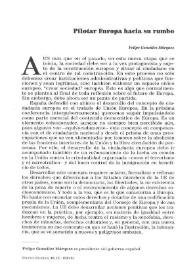 Pilotar Europa hacia su rumbo / Felipe González Márquez | Biblioteca Virtual Miguel de Cervantes