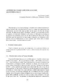 Antonio Machado visto por algunos escritores del 27 / José Romera Castillo | Biblioteca Virtual Miguel de Cervantes