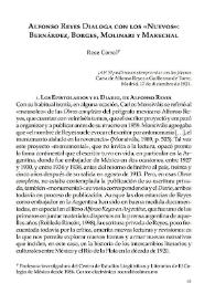 Alfonso Reyes dialoga con los "nuevos": Bernárdez, Borges, Molinari y Marechal / Rose Corral | Biblioteca Virtual Miguel de Cervantes