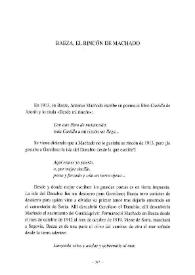 Baeza, el rincón de Machado  / Antonio Gallego Morell | Biblioteca Virtual Miguel de Cervantes