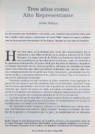 Tres años como Alto Representante / Javier Solana | Biblioteca Virtual Miguel de Cervantes