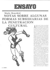 Notas sobre algunas formas subsidiarias de la penetración cultural / Mario Benedetti | Biblioteca Virtual Miguel de Cervantes