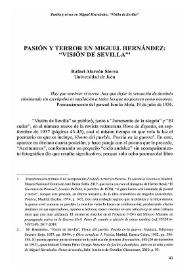 Pasión y terror en Miguel Hernández: "Visión de Sevilla" / Rafael Alarcón Sierra | Biblioteca Virtual Miguel de Cervantes