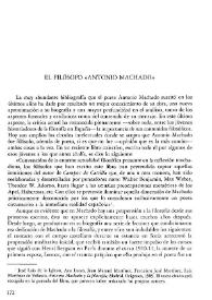 El filósofo "Antonio Machado" / José Luis Abellán | Biblioteca Virtual Miguel de Cervantes