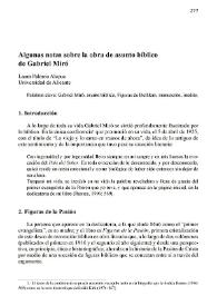 Algunas notas sobre la obra de asunto bíblico de Gabriel Miró / Laura Cristina Palomo Alepuz | Biblioteca Virtual Miguel de Cervantes