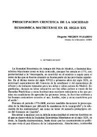 Preocupación científica de la Sociedad Económica Matritense en el siglo XIX / Olegario Negrín Fajardo | Biblioteca Virtual Miguel de Cervantes