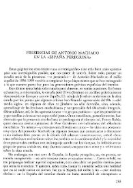 Presencias de Antonio Machado en la "España peregrina" / Aurora de Albornoz | Biblioteca Virtual Miguel de Cervantes