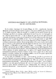 Antonio Machado y los "poetas futuros" de su antología / José Olivio Jiménez | Biblioteca Virtual Miguel de Cervantes