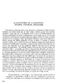 El magisterio de la escritura: escribir, corregir, reescribir / Ricardo Senabre  | Biblioteca Virtual Miguel de Cervantes