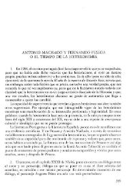 Antonio Machado y Fernando Pessoa o el tiempo de la heteronimia / Carlos Reis | Biblioteca Virtual Miguel de Cervantes
