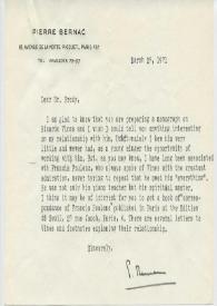 Original de Bernac, Pierre a Brody, Elaine. 1971-03-28 | Biblioteca Virtual Miguel de Cervantes