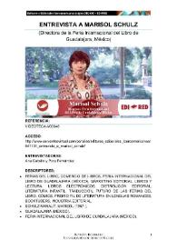 Transcripción de la "Entrevista a Marisol Schulz (Directora de la Feria Internacional del Libro de Guadalajara, México)" | Biblioteca Virtual Miguel de Cervantes