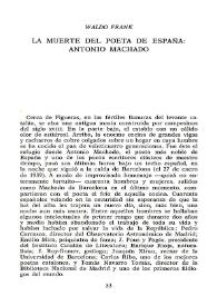 La muerte del poeta de España: Antonio Machado / Waldo Frank | Biblioteca Virtual Miguel de Cervantes