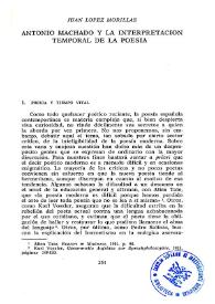 Antonio Machado y la interpretación temporal de la poesía / Juan López-Morillas
 | Biblioteca Virtual Miguel de Cervantes