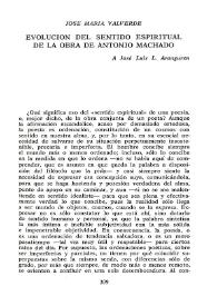 Evolución del sentido espiritual de la obra de Antonio Machado / José María Valverde | Biblioteca Virtual Miguel de Cervantes