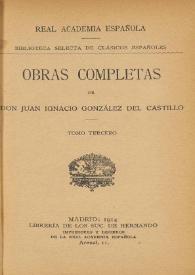 Obras completas. Tomo tercero / de Don Juan Ignacio González del Castillo | Biblioteca Virtual Miguel de Cervantes