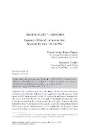 Presentación: España y el final de la Guerra Fría / Misael Arturo López Zapico, Emanuele Treglia | Biblioteca Virtual Miguel de Cervantes