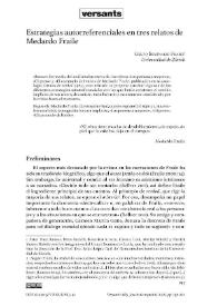Estrategias autorreferenciales en tres relatos de Medardo Fraile  / Grupo Seminario Fraile | Biblioteca Virtual Miguel de Cervantes
