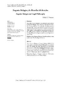 Eugenio Bulygin y la filosofía del derecho / Pablo E. Navarro | Biblioteca Virtual Miguel de Cervantes