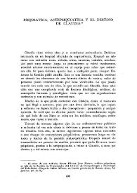 Psiquiatría, antipsiquiatría y el destino de Claudia / Héctor Juan Fiorini | Biblioteca Virtual Miguel de Cervantes