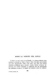 Sobre la muerte del estilo / Carlos Alonso del Real | Biblioteca Virtual Miguel de Cervantes