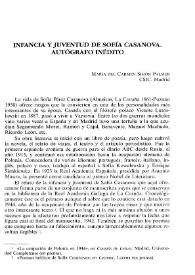 Infancia y juventud de Sofía Casanova. Manuscrito inédito / María del Carmen Carmen Simón Palmer | Biblioteca Virtual Miguel de Cervantes