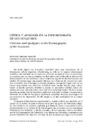 Crítica y apología en la historiografía de los novatores / Antonio Mestre Sanchís | Biblioteca Virtual Miguel de Cervantes