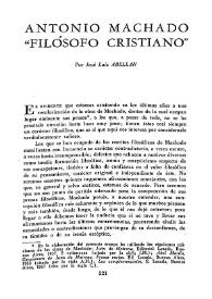 Antonio Machado "filósofo cristiano" / Por José Luis Abellán | Biblioteca Virtual Miguel de Cervantes