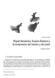 Miguel Hernández, Nuestra Bandera y el compromiso del hombre y del poeta / Andrés Sorel | Biblioteca Virtual Miguel de Cervantes