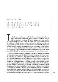 Aleixandre y Hernández: historia de una amistad en la poesía / Darío Puccini | Biblioteca Virtual Miguel de Cervantes