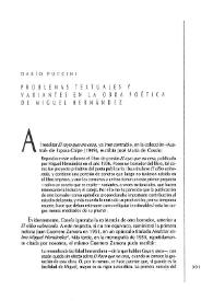 Problemas textuales y variantes en la obra poética de Miguel Hernández / Dario Puccini | Biblioteca Virtual Miguel de Cervantes