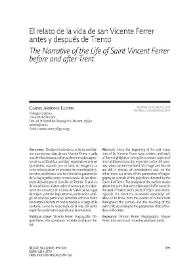  El relato de la vida de san Vicente Ferrer antes y después de Trento / Carme Arronis Llopis | Biblioteca Virtual Miguel de Cervantes