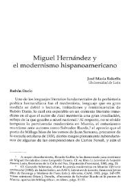 Miguel Hernández y el modernismo hispanoamericano / José María Balcells | Biblioteca Virtual Miguel de Cervantes