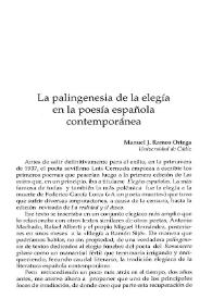 La palingenesia de la elegía en la poesía española contemporánea / Manuel J. Ramos Ortega | Biblioteca Virtual Miguel de Cervantes
