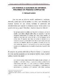 Los poemas a Guiomar de Antonio Machado en "Poesías completas" / Francisco Morales Lomas | Biblioteca Virtual Miguel de Cervantes