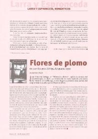 "Flores de plomo" de Juan Eduardo Zuñiga, Alfaguara, 1999 / Anabel Sáiz Ripoll | Biblioteca Virtual Miguel de Cervantes