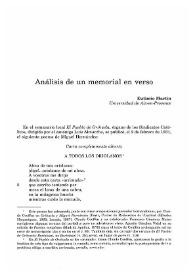 Análisis de un memorial en verso / Eutimio Martín | Biblioteca Virtual Miguel de Cervantes