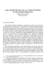  Una hermenéutica de la crisis europea: el problema religioso / Mercedes Gómez Blesa | Biblioteca Virtual Miguel de Cervantes