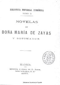 Novelas de doña María de Zayas y Sotomayor [Madrid, 1877] | Biblioteca Virtual Miguel de Cervantes