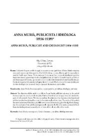 Anna Murià, publicista i ideòloga (1936-1939) 

 / Mia Güell Devesa  | Biblioteca Virtual Miguel de Cervantes